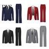 Completo da Uomo 2 Pezzi/Set Manica Lunga Tasche a Pattina Monopetto Monocolore Set Sposo Vestibilità Slim Blazer con Bavero Pantaloni Dritti