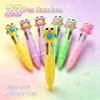 23Pcs Random 3D Cartoon Owl Topper Four-Color Ballpoint Pens,  Portable Multifunctional Writing Pens,  School Office Daily Writing, Student Stationery