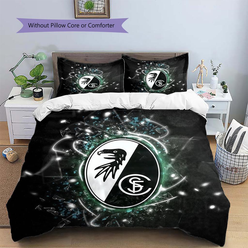 SC Freiburg Pattern Bedding Quilt Set Home Decoration Gift (1 * Duvet Cover + 2 * Pillowcase Without Core).xwn