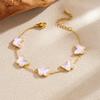 Gold Butterfly Shell Pendant Bracelet For Women Dainty Jewelry
