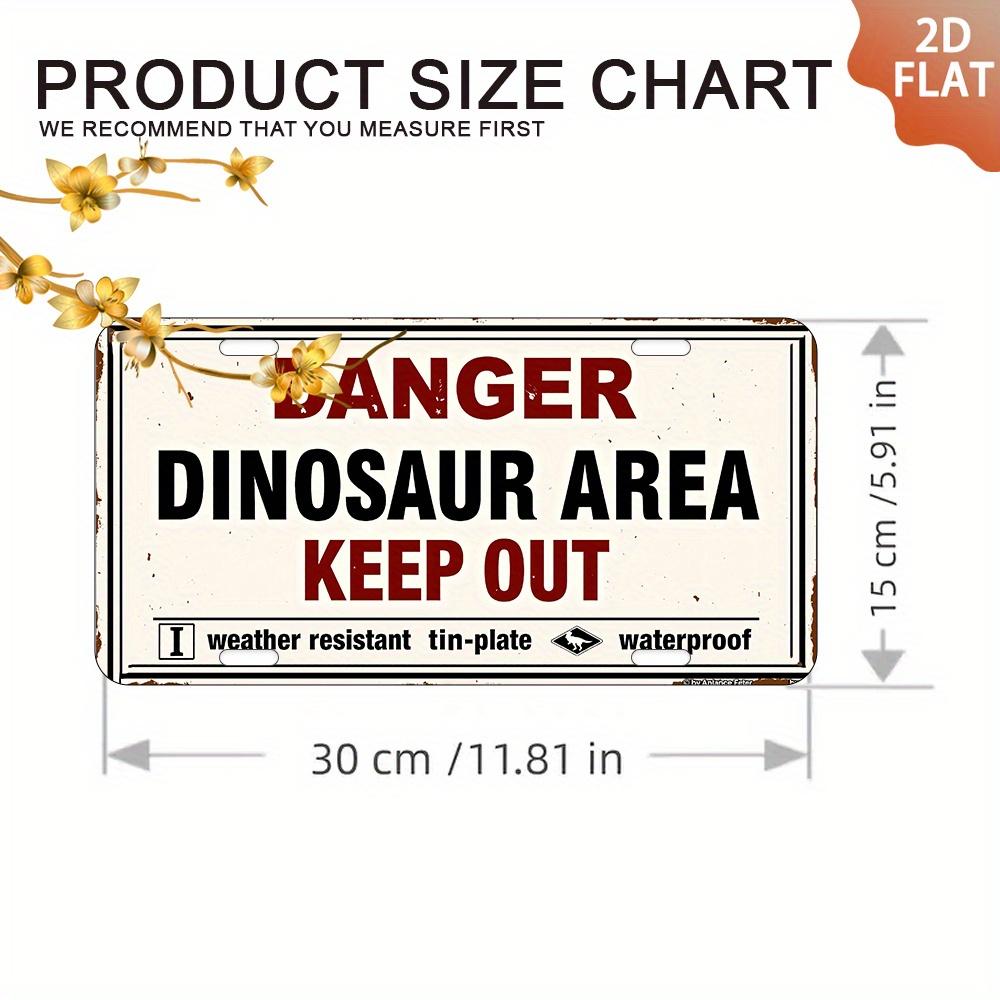 

D Flat pc Vintage Dinosaur Area Keep Out Sign Danger Retro Metal Poster HeavyDuty Aluminum Bar Decor x Inch (x 15x30cm(5.9x7.8inch)