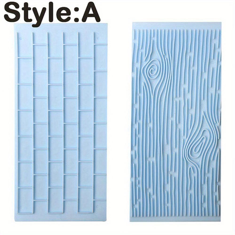 2 stücke Pelz Wand Blume Stadt Wand Kiesel Muster Straße Geprägte Druck Form Fondant Kuchen Rock Form Backen Kuchen Keks Form werkzeug