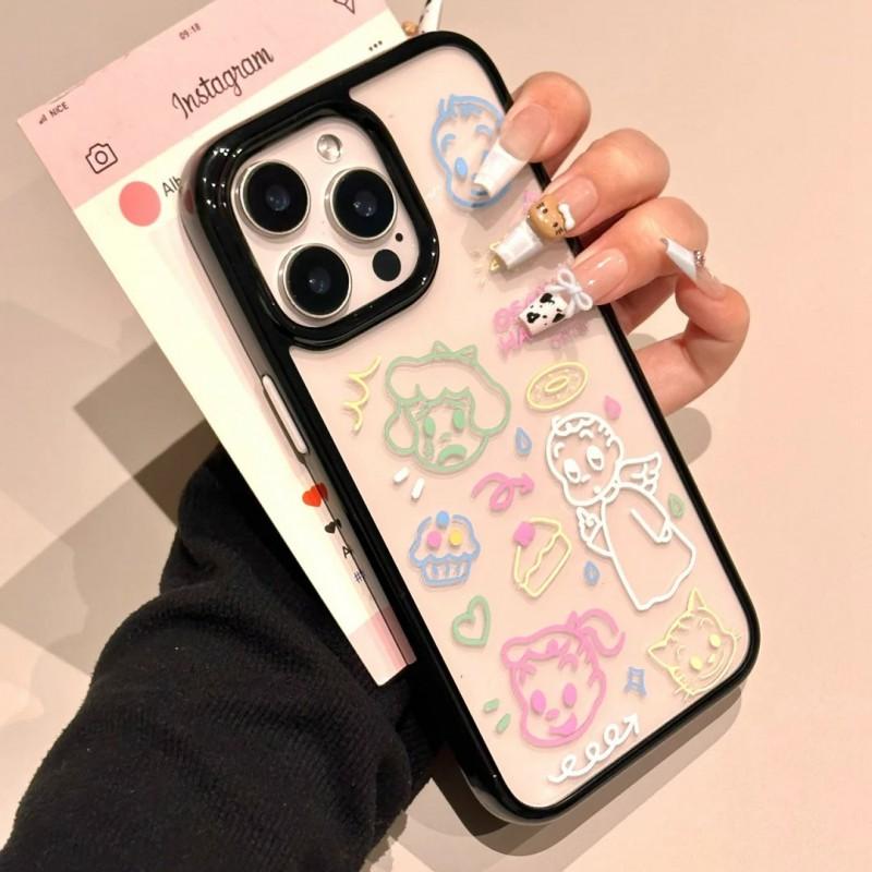 Harada Osamu Graffiti Design Soft Silicone Phone Case IPhone 16 Pro Max 15 14 13 Full Coverage Anti-Drop