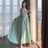 Elegant Blue-Green Maxi Dress: Flowy, Slimming, and Perfect for Vacations