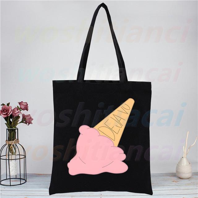 Olivia Rodrigo Canvas Tote Black Bags Harajuku Casual Donna Ragazza Tote Eco Shopper Singer Sour Shoulder Bags
