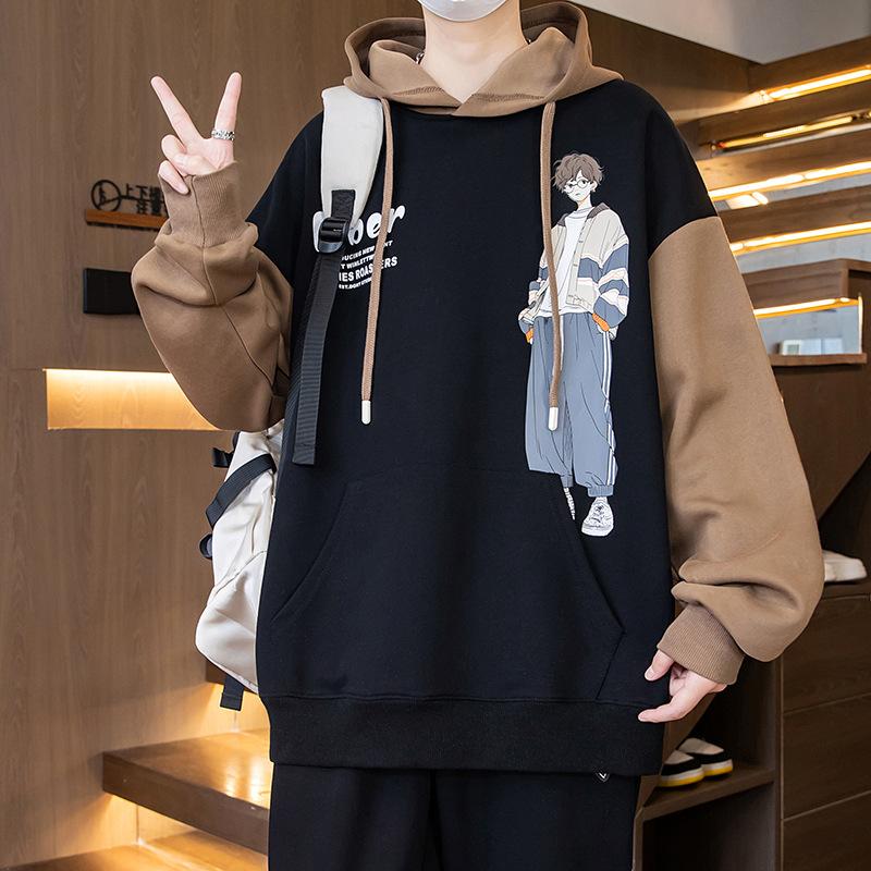 Teenager Student Hooded Sweatshirt Men's Spring and Autumn New Jacket Trendy and Handsome High School Top
