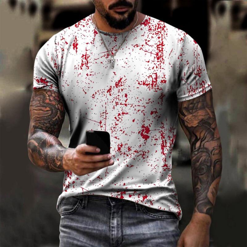 Horror Halloween T-shirts liliac sângeros 3D Print bărbați femei nou mânecă scurtă tricou supradimensionat Harajuku Y2K topuri tricouri copii îmbrăcăminte