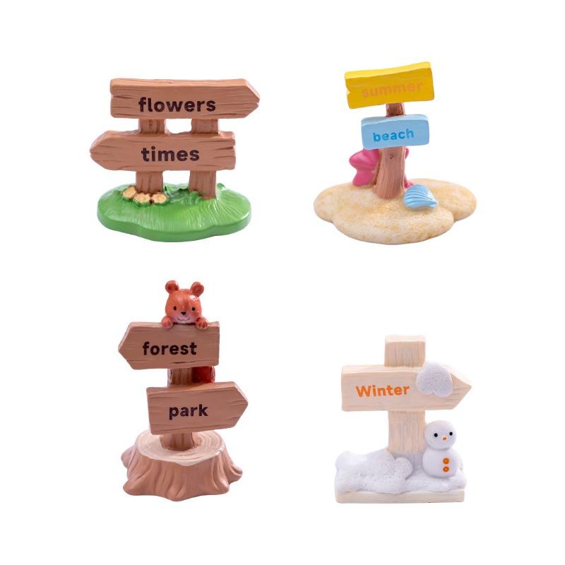 Moss Micro-landscapeCute Directional Signs, Road Signs Landscaping Materials Decorative Items Accessories Mini Ornaments
