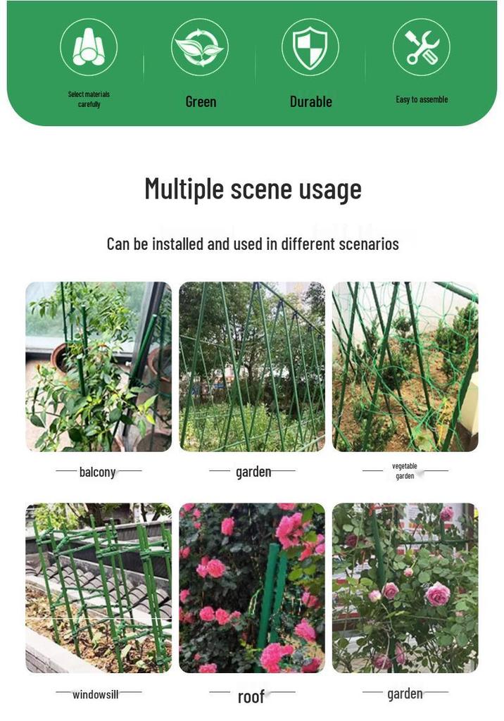 U-Shaped Plant Climbing Trellis for Vegetable Gardens - Plastic-Coated Steel Support for Beans and Cucumbers