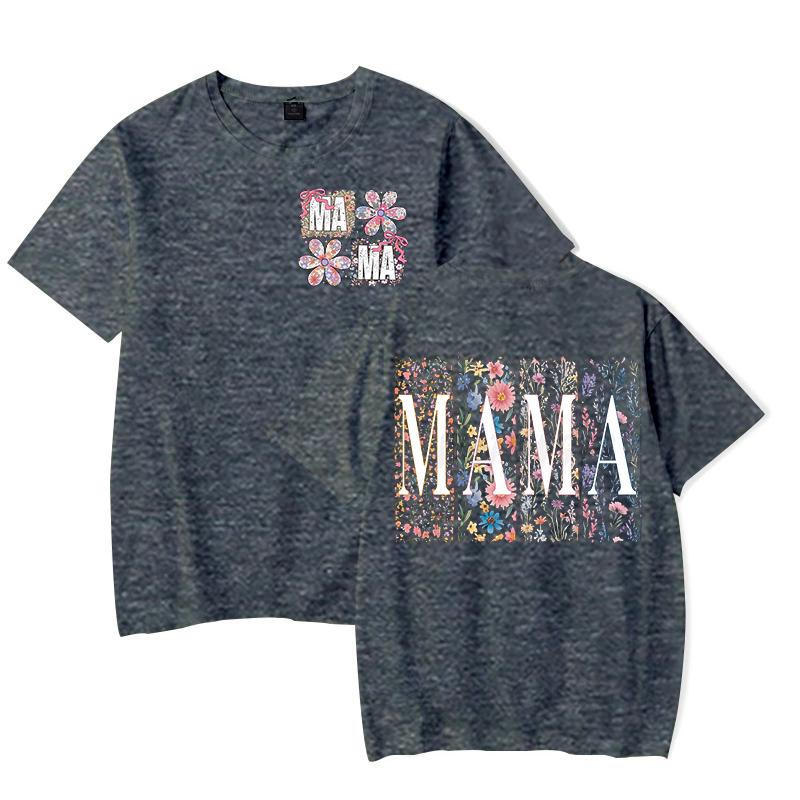 Happy Mother's Day Short Sleeve T-Shirt Vintage Boho Flower Summer Clothes Mama Floral Retro Casual Tops Gift for Mama T Shirts