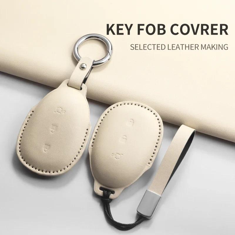 PU Leather Car Key Case Cover Holder Keychain Protective Shell for Changan Qiyuan A07 A05 Q07 Q05 Remote Key Cover