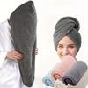 Prosop cu turban de păr din microfibră cu uscare rapidă, absorbant moale, model solid contemporan, esențial pentru casă și baie, fibră ultrafină, țesătură tricotată