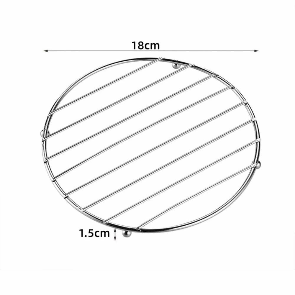 

Thickened Stainless Steel Pot Holder Heat Resistant Non Slip Metal Insulation Pad Protective Easy Clean Steamer Rack Countertop L