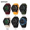 Relógio SANDA Casual com Duplo Display, Pulseira de Silicone, para Estudantes, com Função Soneca