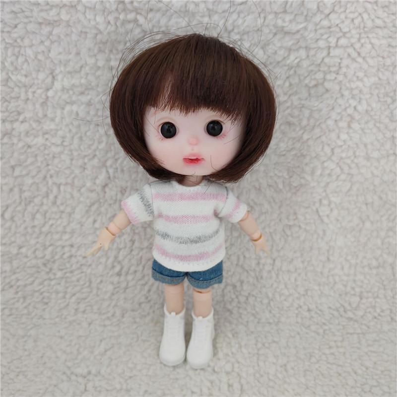 bjd clothes ob11 baby clothes cute 1/12 bjd doll clothes striped short sleeve T-shirt GSC clay head doll accessories shorts toy
