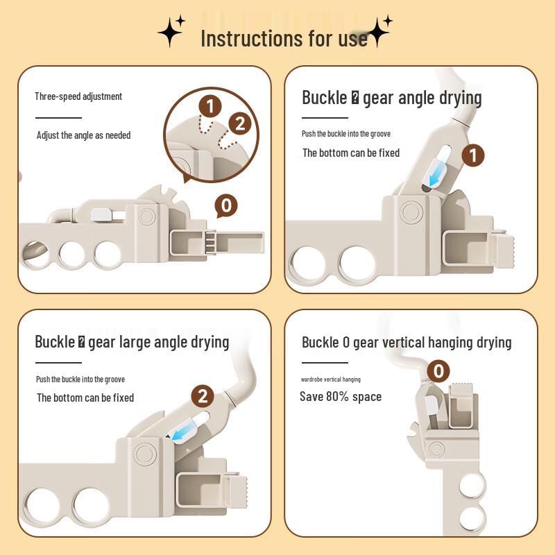 Portable 6-Hole Folding Travel Hangers (2-Pack)