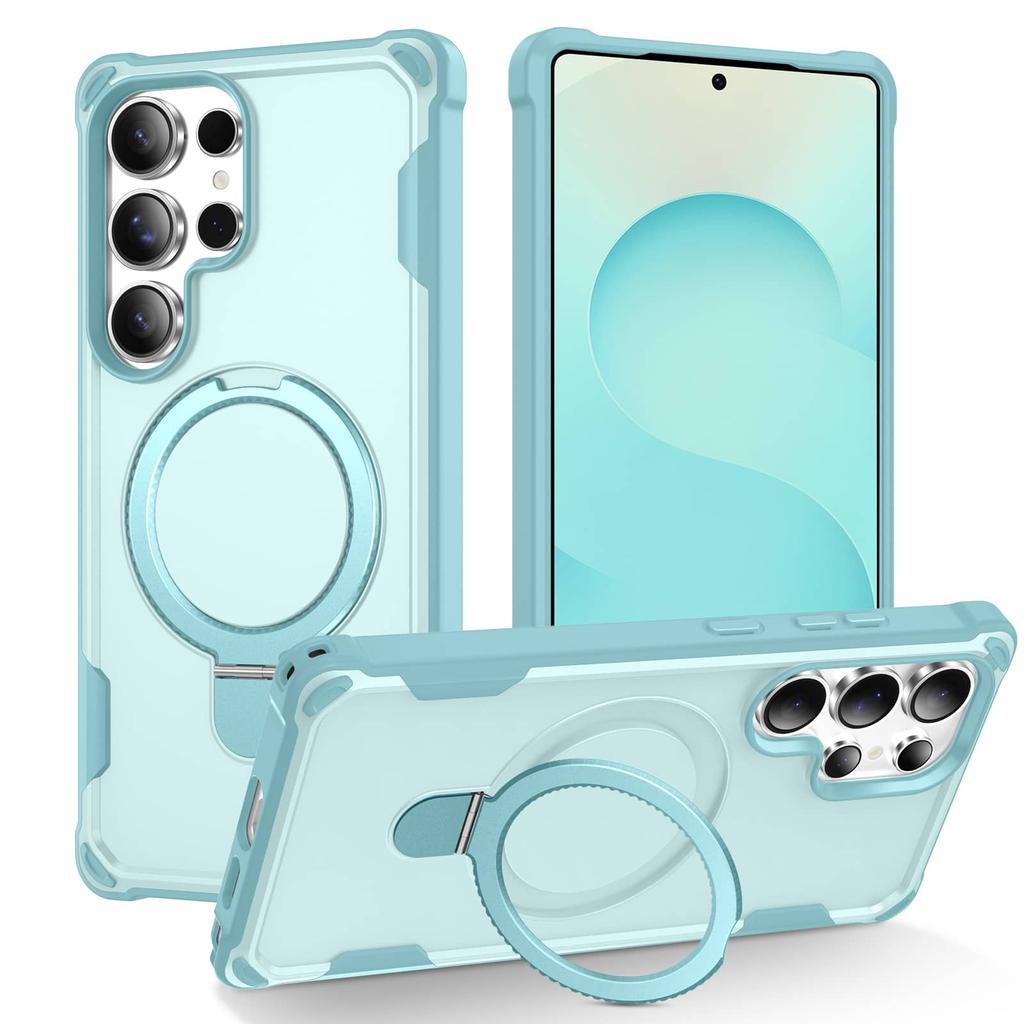 Magnetic Case For Samsung Galaxy S25 Ultra/S25/S24 Plus, MagSafe Charging Compatible Heavy Duty Shockproof Cover With Ring Stand