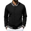 Men's Low Cut Striped Round Neck Casual Sports Jacket