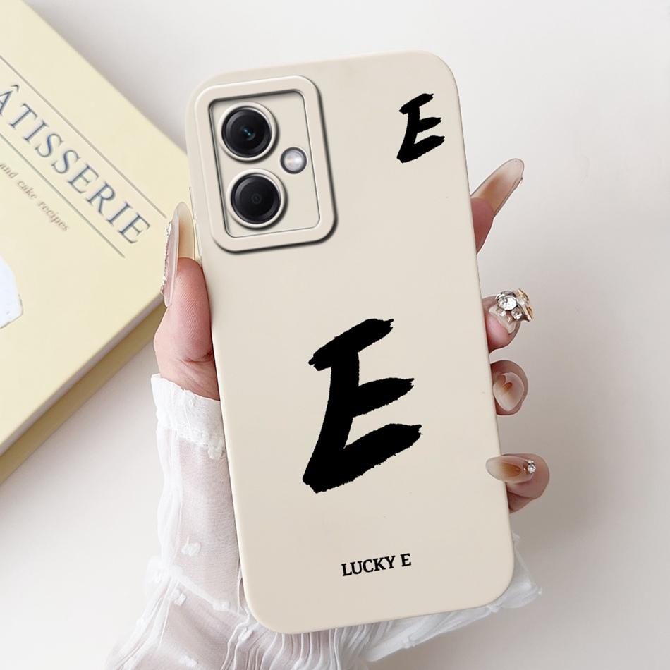 For Xiaomi Redmi Note 12 5G Lucky Initial Letter Phone Case For Redmi Note 12 Pro 5G Note12 Soft Silicone Shockproof Bumpers