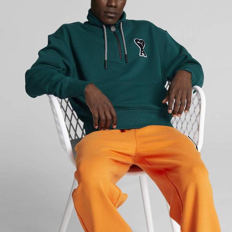 Puma x Ami Half-Zip Sweatshirt Varsity Green Unisex Tops 535993-24