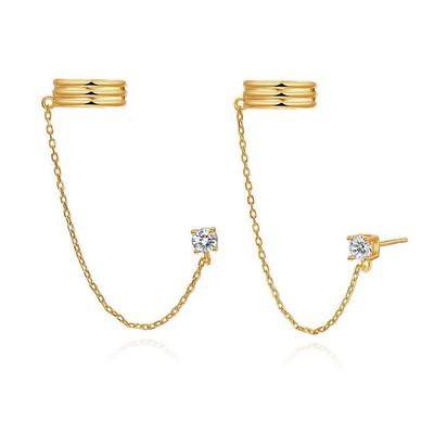 Kettenquaste Einzelner Diamant-Steckerohrringe Trendige Mode-Ohrclips Leichter Luxus Hochwertiger Schmuck