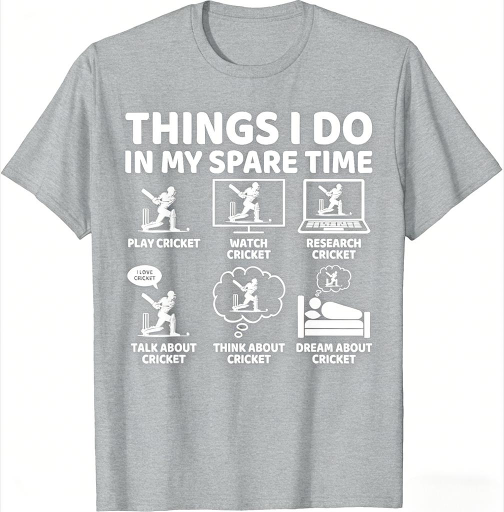 Things I Do In My Spare Time Funny Cricket Lover and Player TShirt Tee Clothes Unisexs Clothing and Womens 2026 New Summer