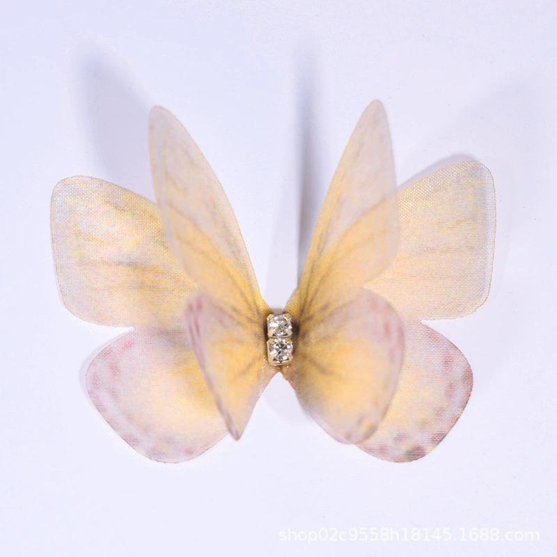 50pcs Mini Fabric Craft Butterflies 3D Simulation Pastel Butterfly Decorations for DIY Crafts Headdresses and Home Decoration.