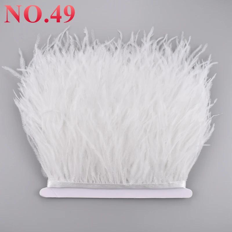 10Meters/Lot Ostrich Feathers On Ribbon Tape 10-15Cm  Feather Trim Boa For Clothes Sewing Fringe Diy Wedding Decoration