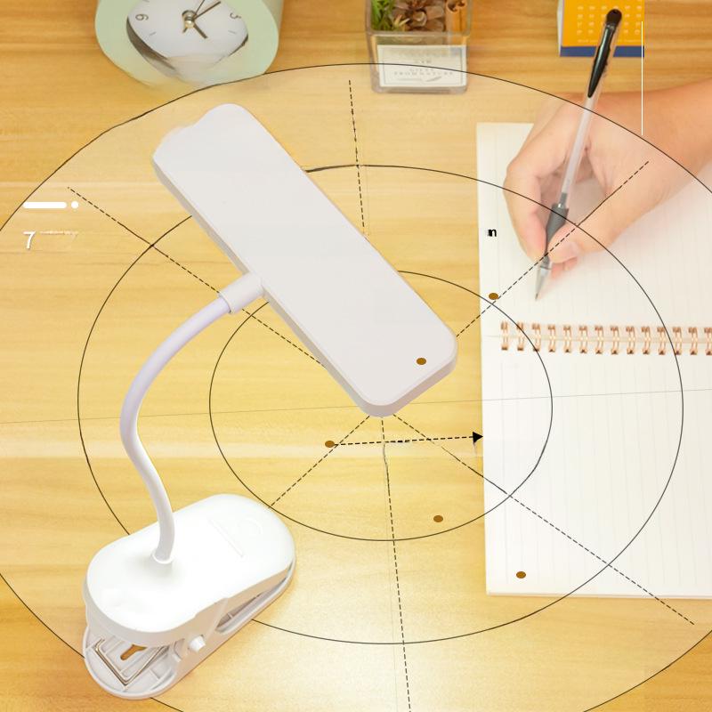 Rechargeable Clip-on LED Desk Lamp for Eye Protection - Ideal for Studying, Reading, and Bedside Use in Student Dorms, Children's Rooms