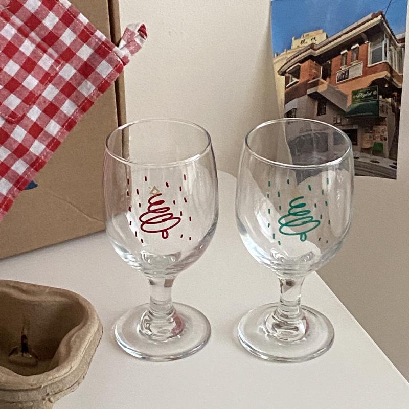 French Vintage Elegant Christmas Tall Glasses Ins Atmosphere Wine Glasses Champagne Glasses Juice Glasses, Gifts