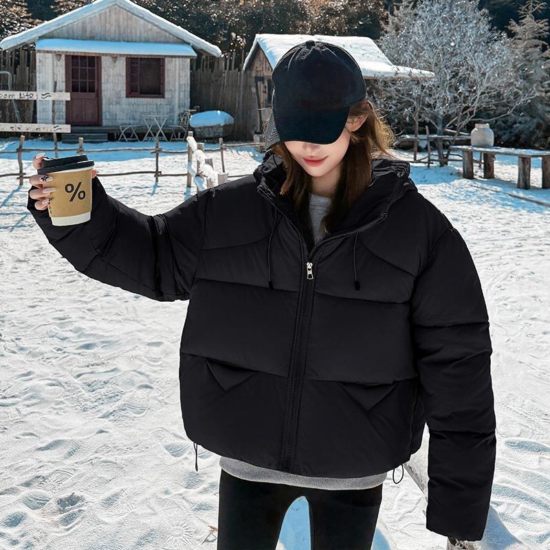 Women's Short Hooded Loose Thickened Warm Jacket