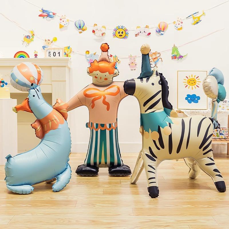 Cartoon Cake Shaped Balloons Children's Day Birthday Party Background Wall Atmosphere Decoration Layout Balloons