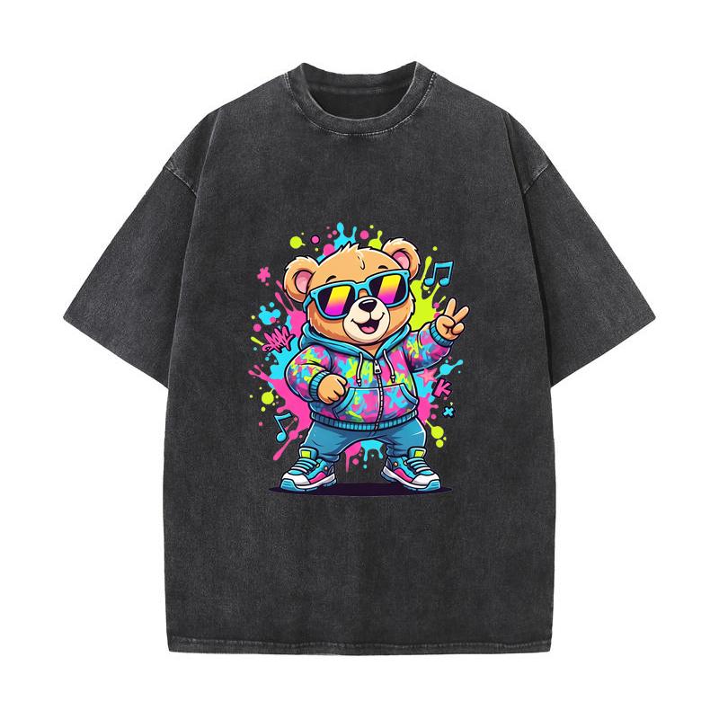 

XH+26 MINISO 2026 Summer Vintage Wash Printed Pure Cotton Shoulder Style Men s and Women s Round Neck Short Sleeved Couple T-shirt S