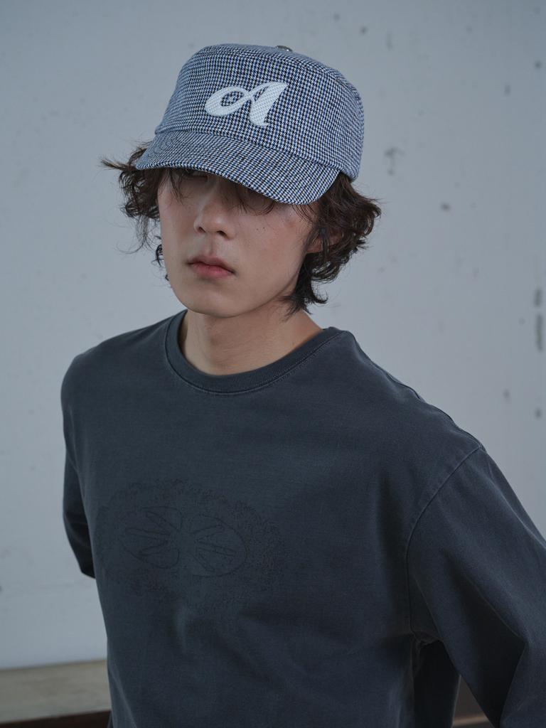 Olinkeompeulliteu Linen Houndstooth Pillbox Cap