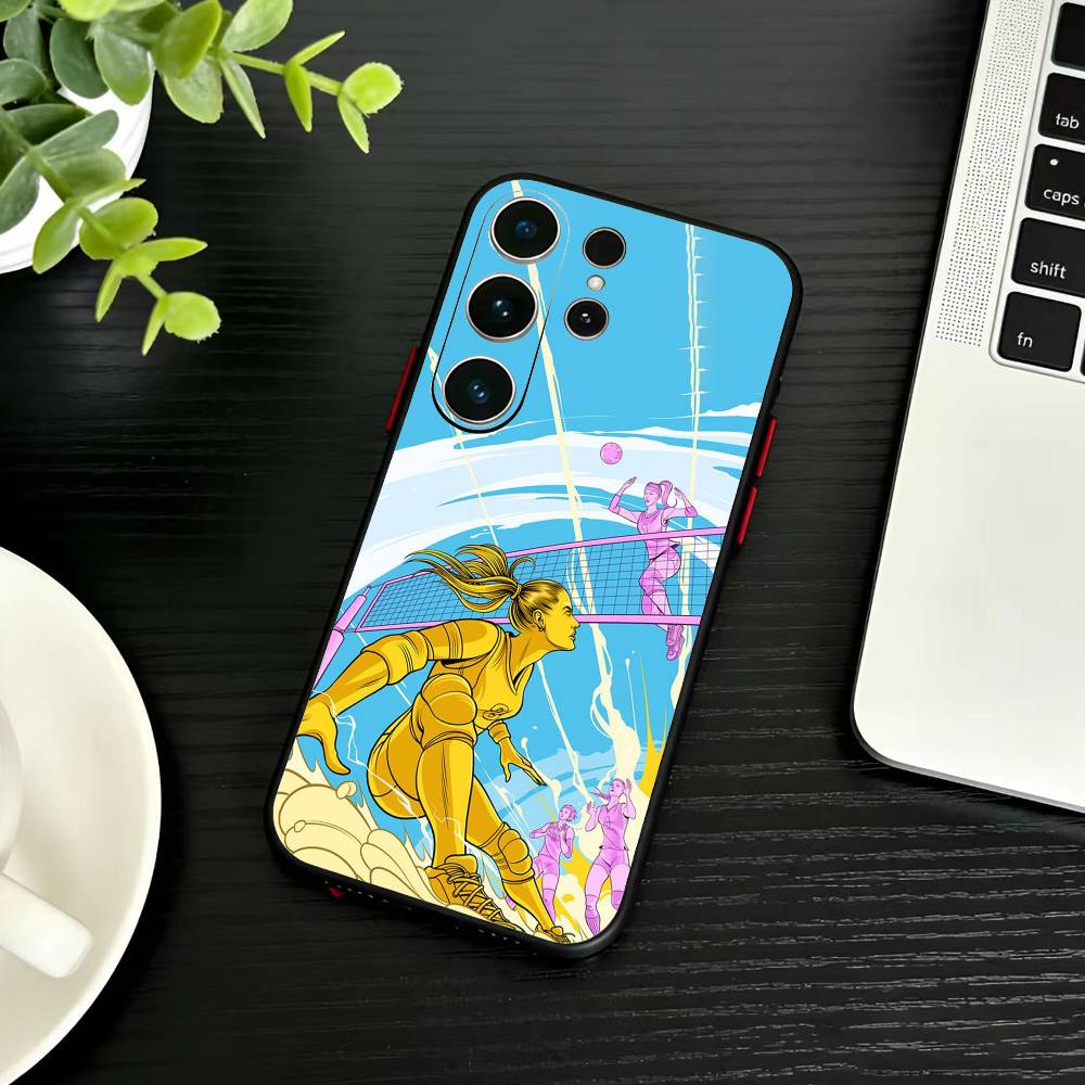 Painted volleyball (9) Phone Case For Samsung S26,S25,S24,S23,S22,S21,S20,Ultra,Plus,FE Black Soft Cover