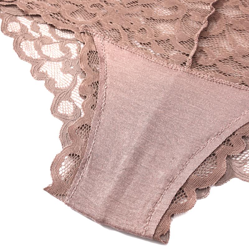 CINOON 2Pcs/lot New Panties Women Lace Underwear Sexy High Waist Briefs Embroidery G String Underpant Solid Transparent Female Lingerie