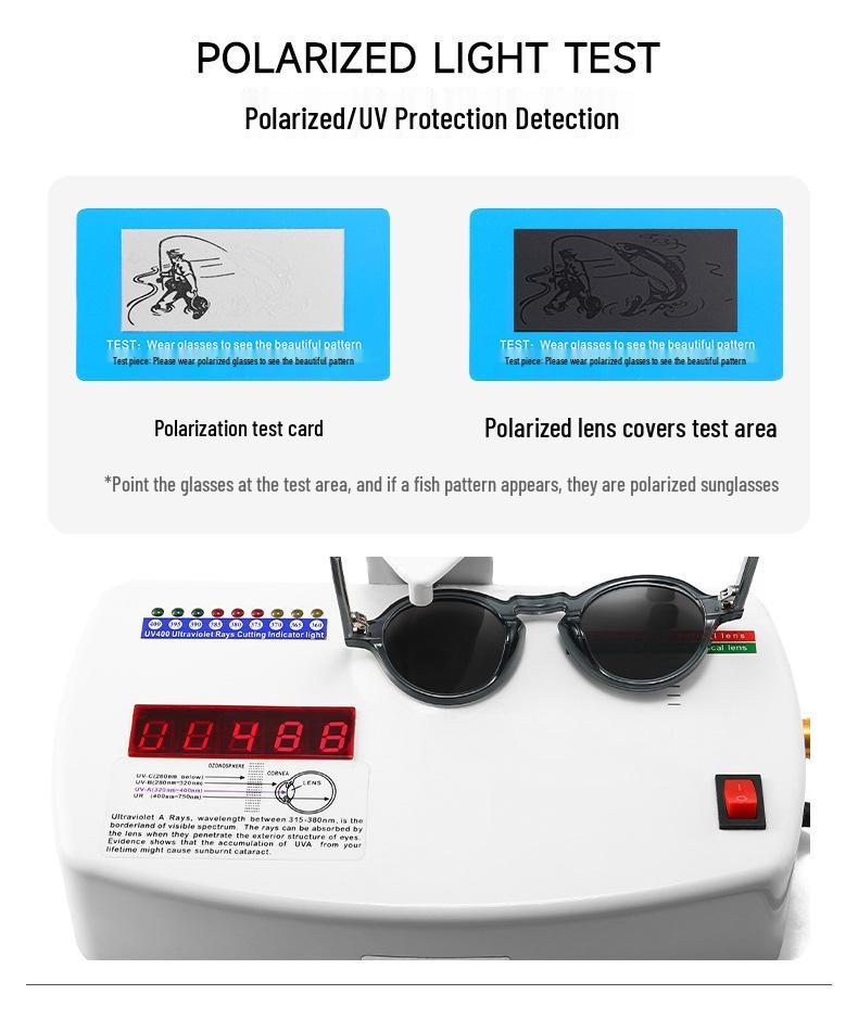 Retro Korean Style Small Frame Polarized Sunglasses with CP Insert - Unisex Anti-UV 8612 Design