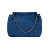 Tory Burch Fleming gesteppte Stoff-Umhängetasche Damen Taschen Denim-Blau 167752-426