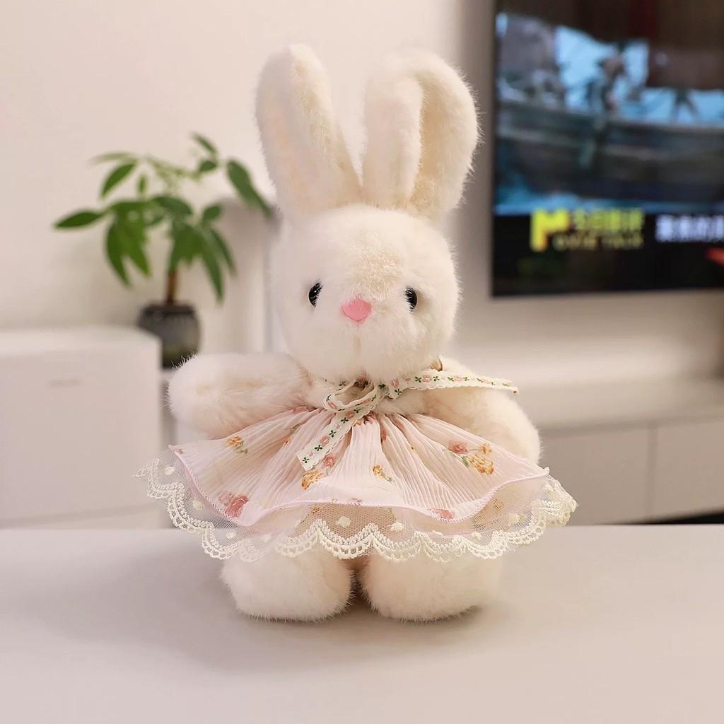 Plüschhase mit Blumenkleid für Mädchen und Kinder, Geburtstagsgeschenk