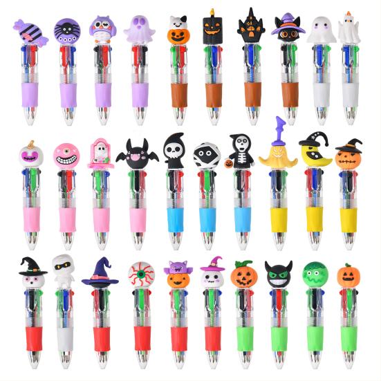 Halloween Ballpoint Pens Cute Mini Pen Set for Kids Pumpkin Ghost Bat Design Ink Pens 0.5mm Smooth Writing Gel Pens Fun Gifts for Family Friends