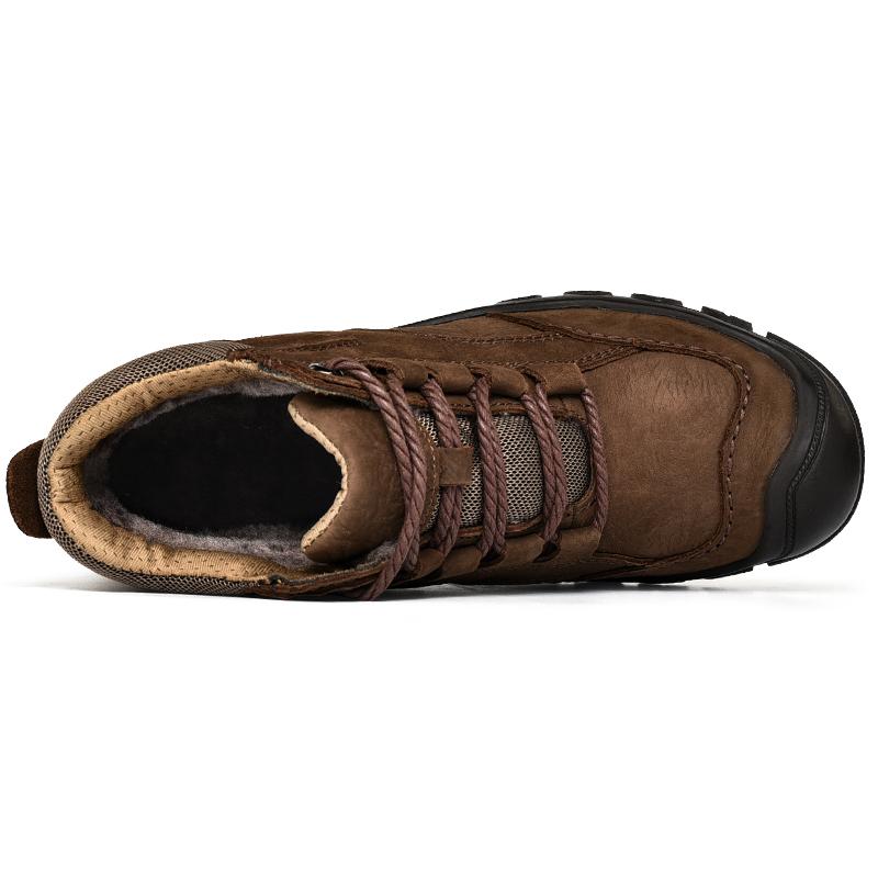 Pánské boty z pravé kůže Vodotěsné outdoorové pánské boty Pohodlné pánské vycházkové turistické boty