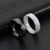 Ins Style Men's 6MM Arc Faceted Geometric Design Black Ceramic Ring Minimalist Jewelry  Available