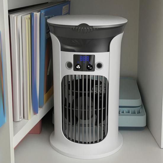 Desktop Misting Fan, Portable Cooling Fan with Spray, 3 Speed USB Rechargeable Mini Air Cooler for Home Office