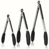Durable 7-inch, 9-inch, and 12-inch Kitchen Tongs, Food Tongs, Kitchen Barbecue Tools, Heat-resistant, with a Locking Mechanism To Ensure a Firm Grip