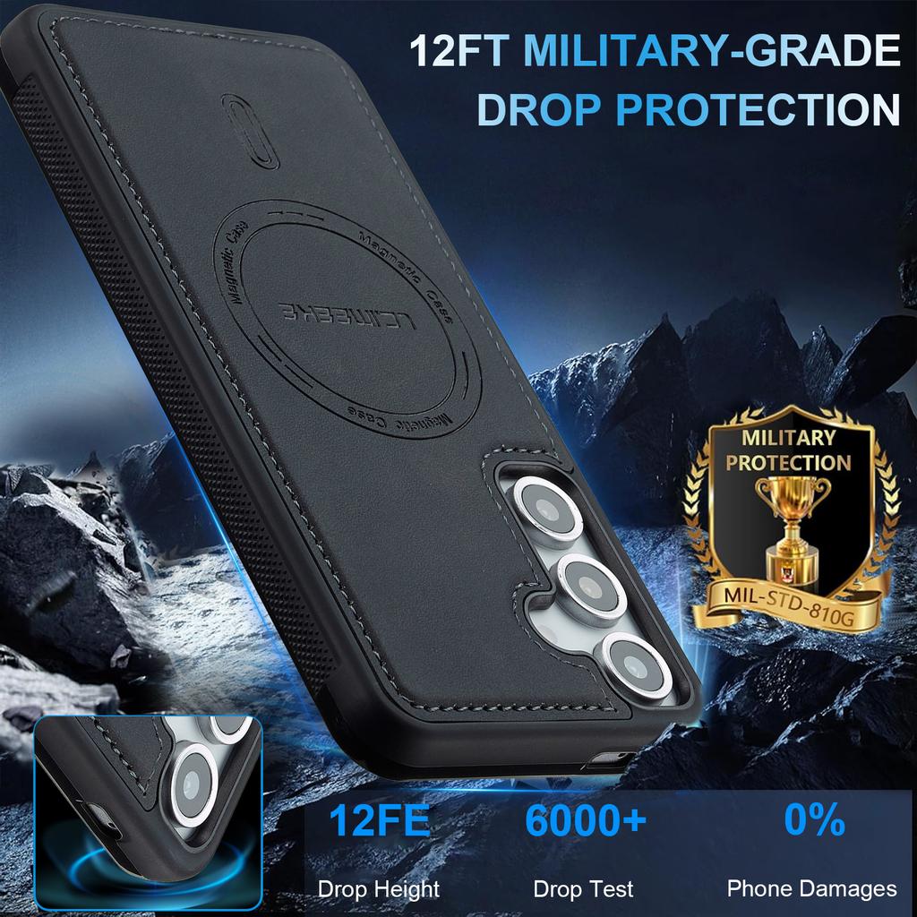 LC.IMEEKE L6 For Samsung Galaxy A35 5G Case PU Leather Coated PC TPU Phone Cover Magnetic Case