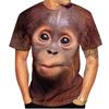 Lässiges Herren 3D Design Parodie Gorilla Lustiges Affen T-Shirt Lustiger Schmollmund Affe 3D Druck Sommer Kurzarmshirt Kinder