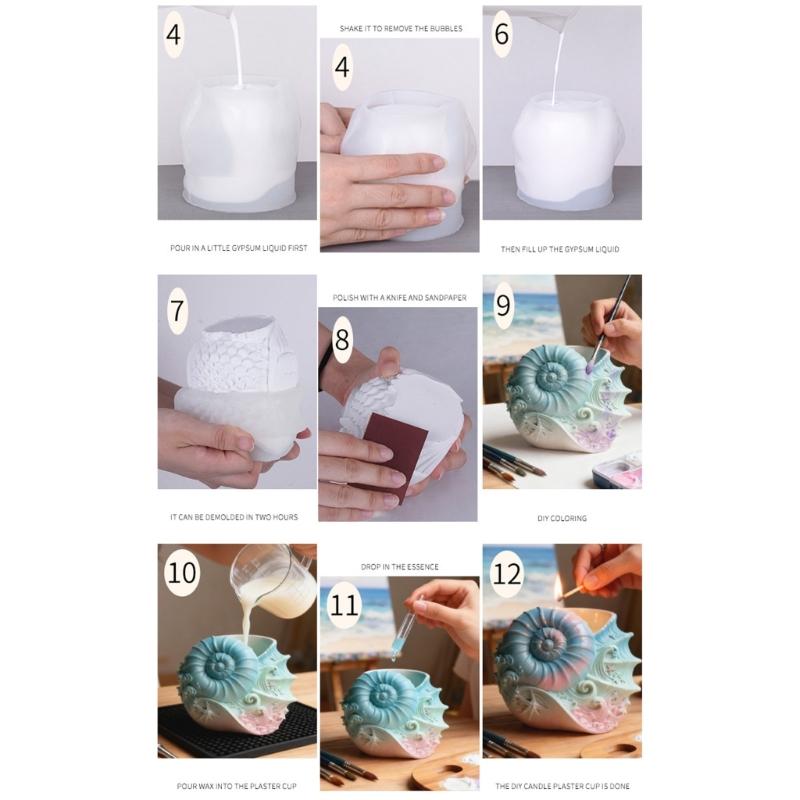 Flexible Conch Planter Silicone Mold Conch Craft Mold For DIY Resin Jewelry Crafting And Concrete Decorations