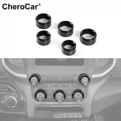 5 Stück Auto Armaturenbrett Radio Klimaanlage Steuerknopf Abdeckung Zierring Blende Für Dodge RAM 1500 18+