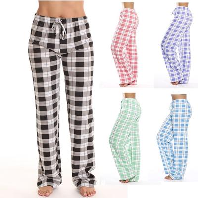 Spring/Autumn Women's Clothing Classic Plaid Home Leisure Long Pants Loose Women's Pants
