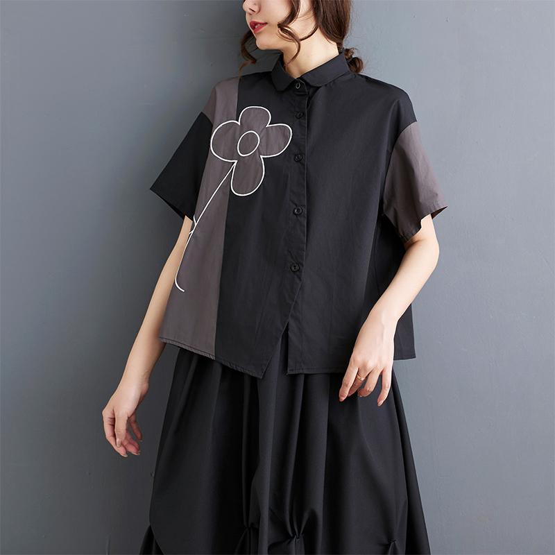 Dimanaf 2025 Plus Size New Women Summer Blouse Loose Shirt Short Sleeve Printing Shirt Casual Style Basic Tops Tees Vintage